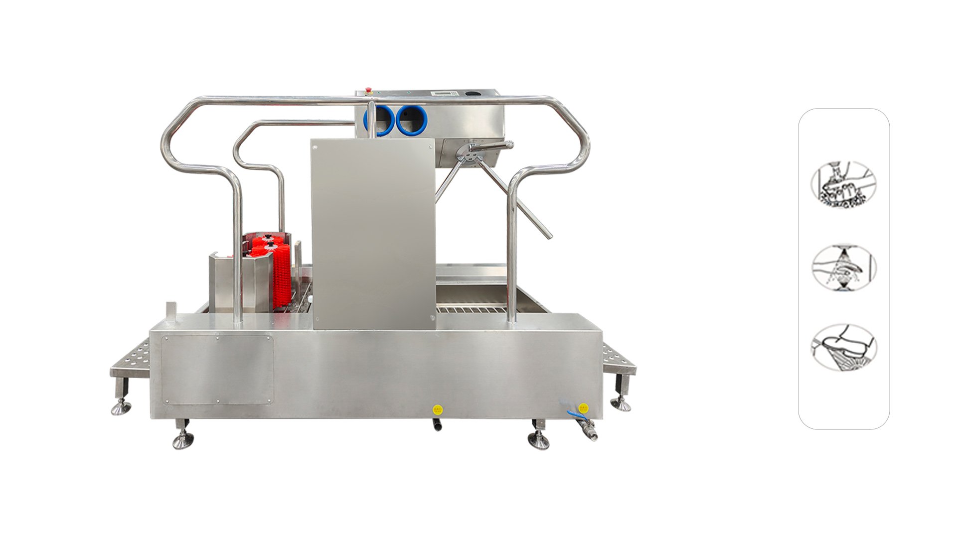 Henger Technology HE-HCDS10 boot washing unit working flow diagram