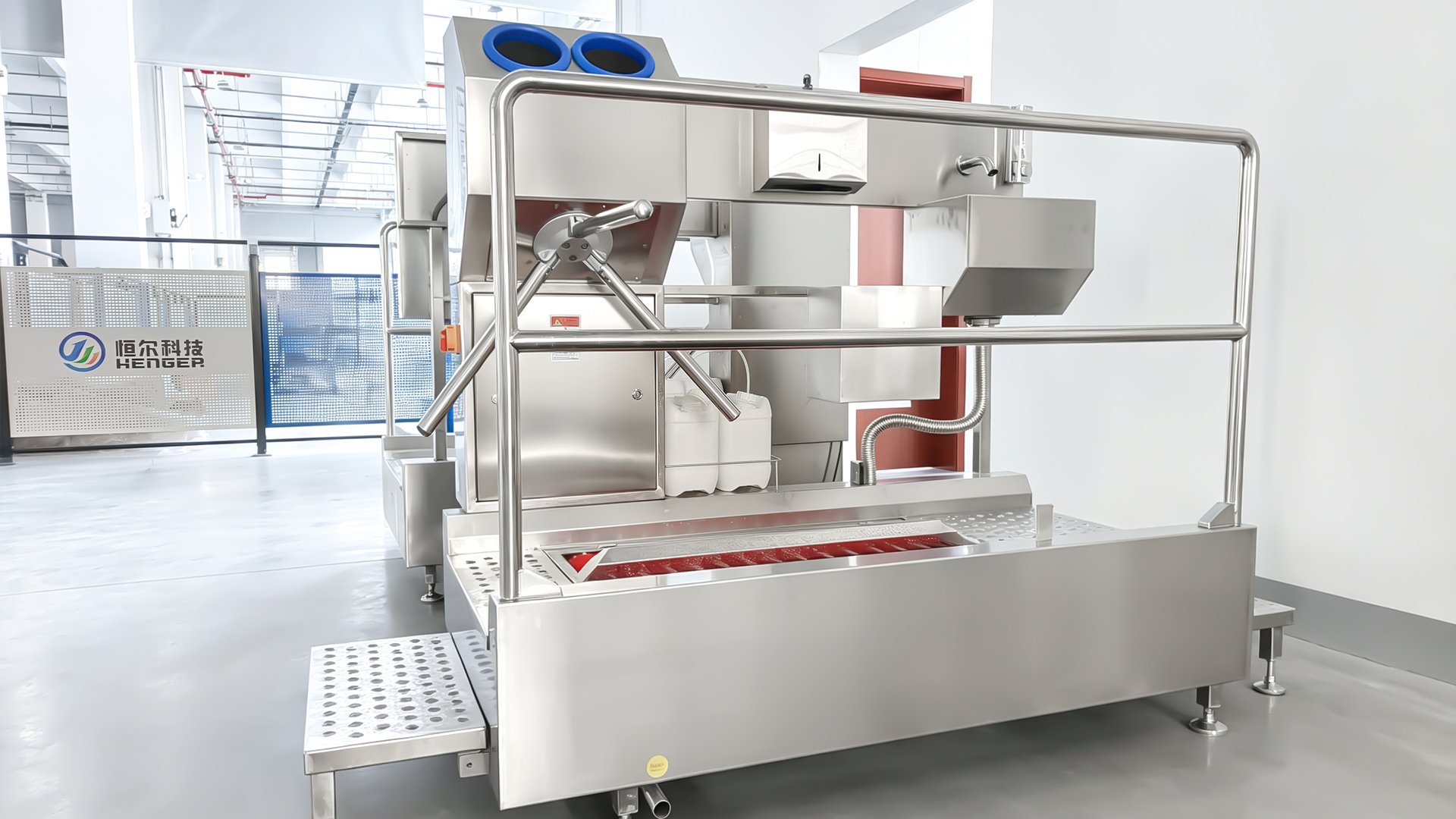 304 stainless steel Henger Technology HE-HCDS08 hygiene cleaning station factory workshop