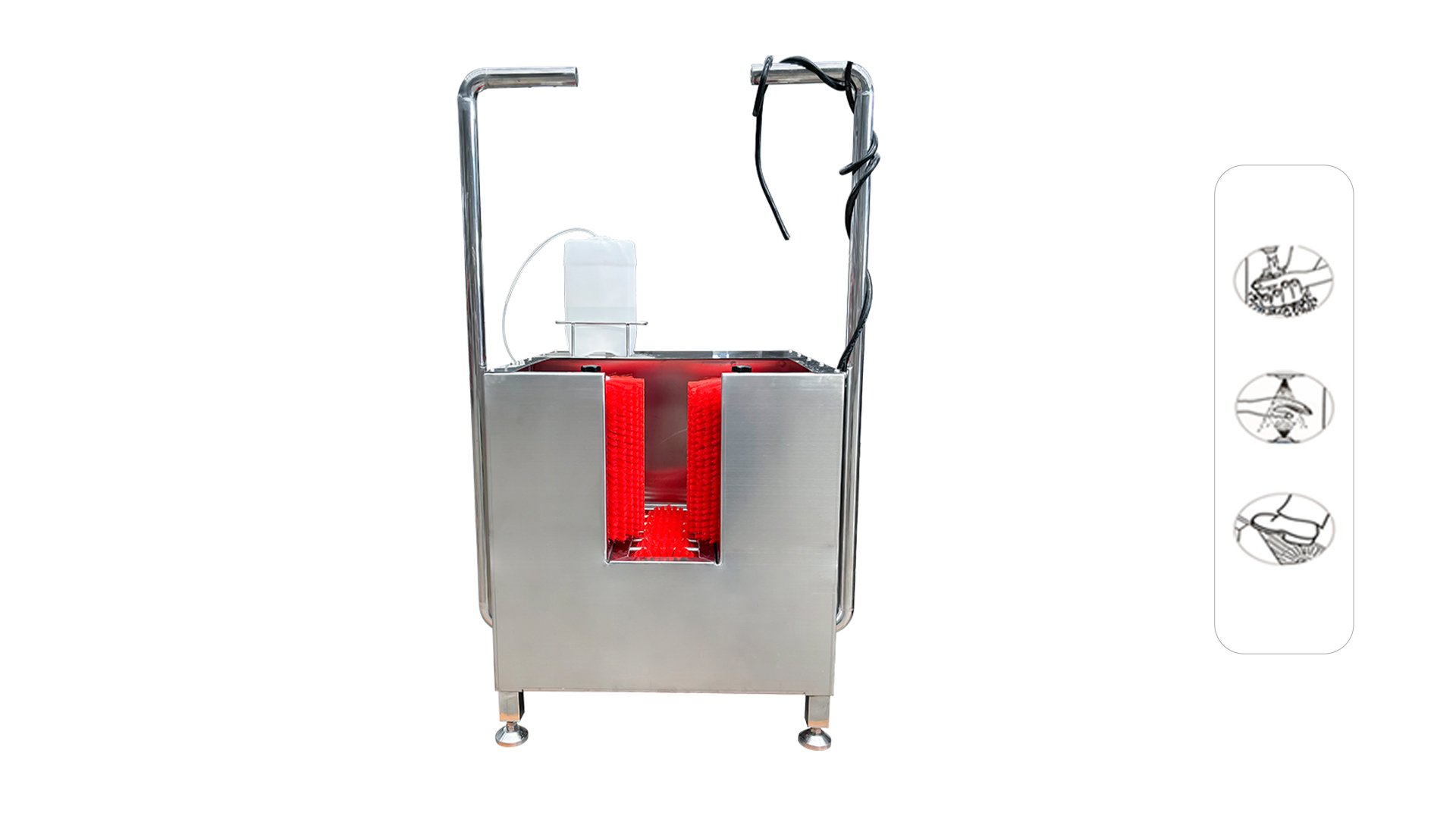 Henger Technology HE-HCDS19 boot washing unit working flow diagram