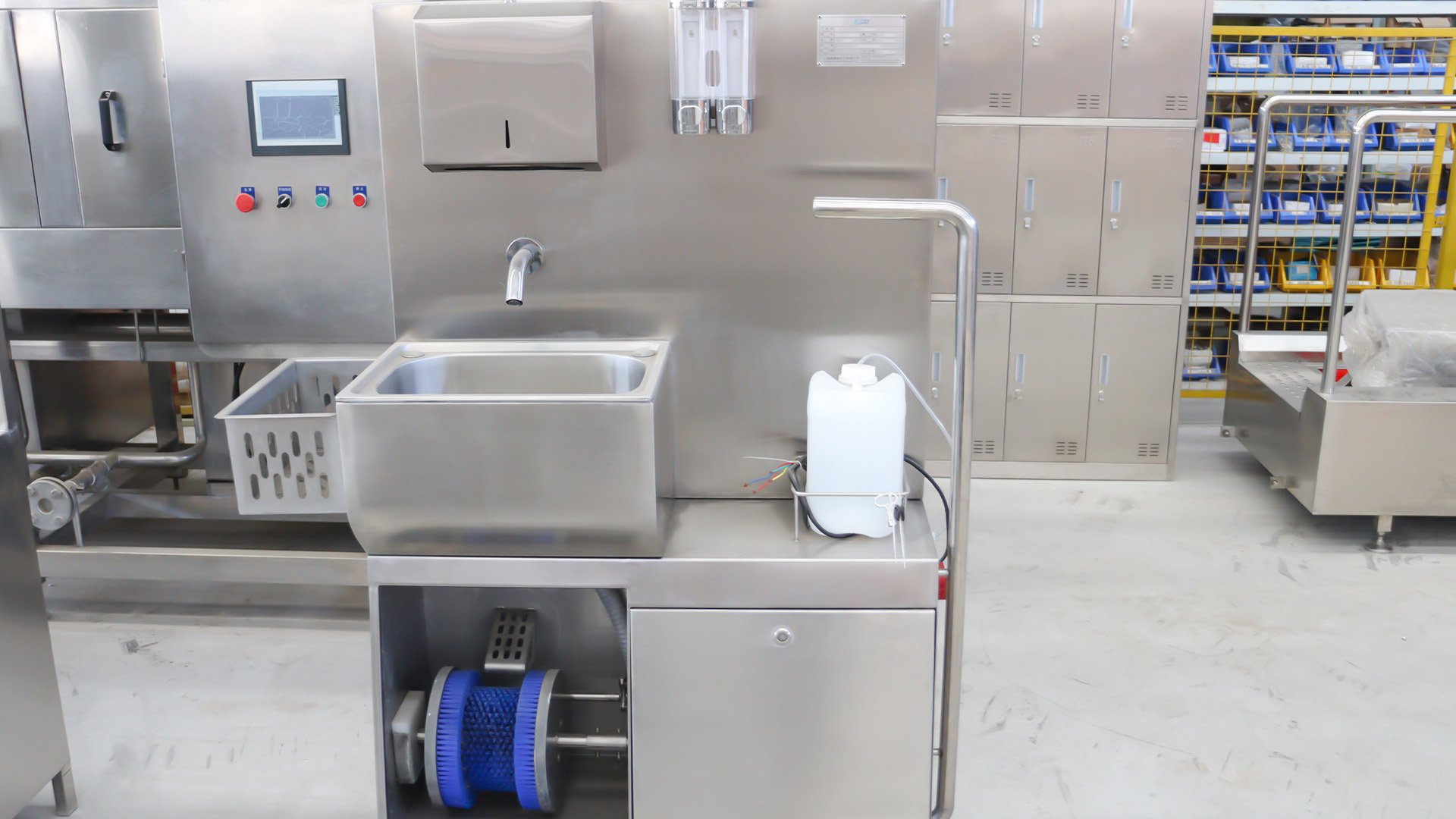 304 stainless steel Henger Technology HE-HCDS16 hygiene cleaning station factory workshop