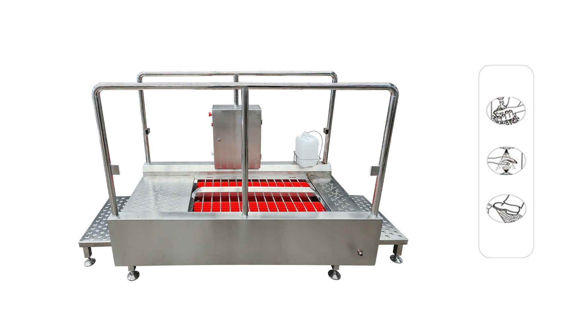 Henger Technology HE-HCDS13 boot washing unit working flow diagram