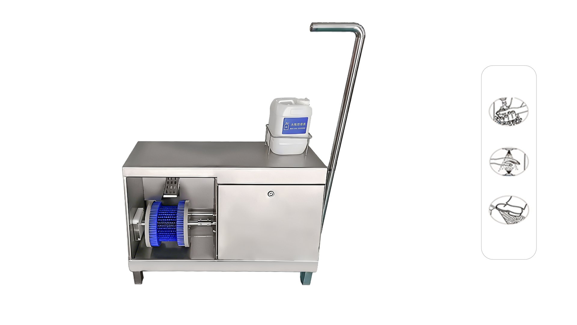 Henger Technology HE-HCDS17 boot washing unit working flow diagram
