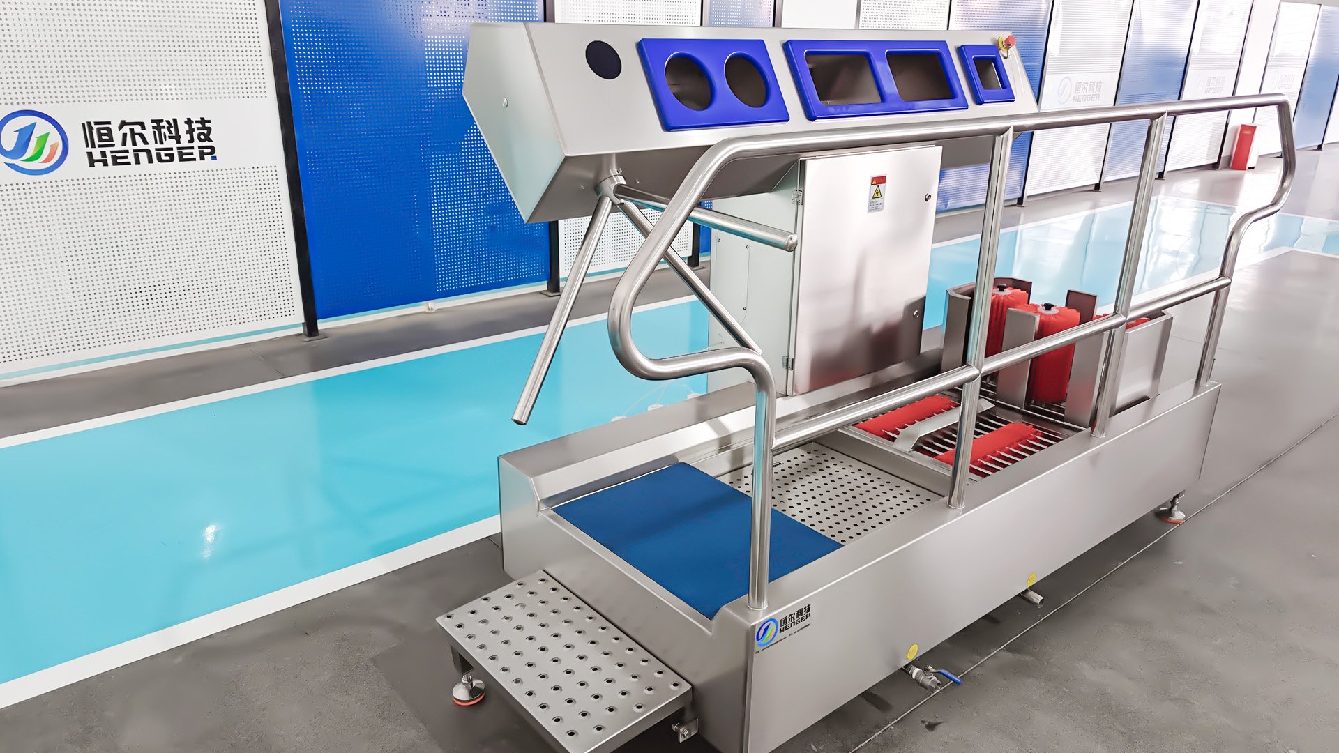 Henger Technology HE-HCDS23 application in food processing factory entrance