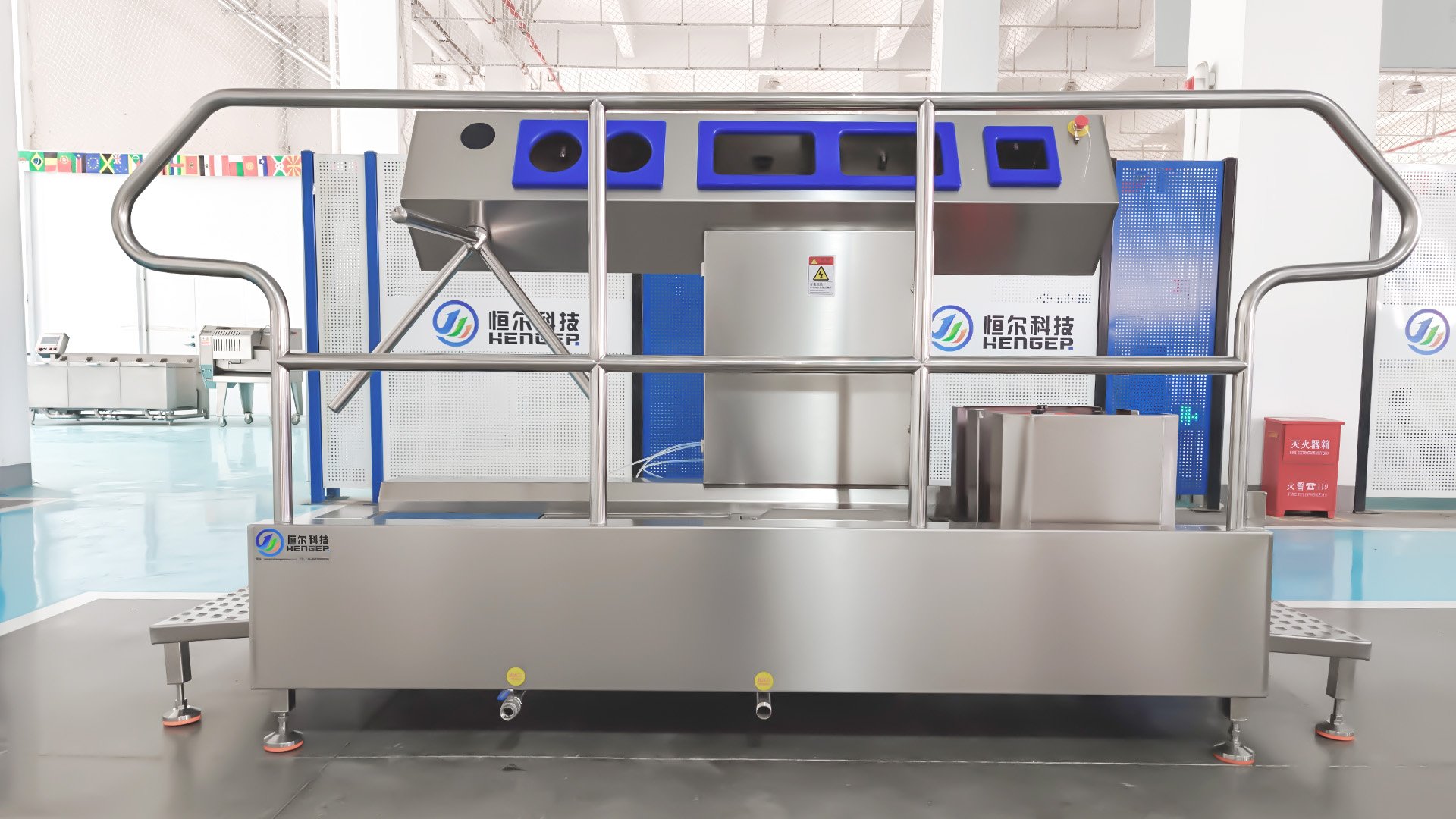 304 stainless steel Henger Technology HE-HCDS23 hand disinfection access control station