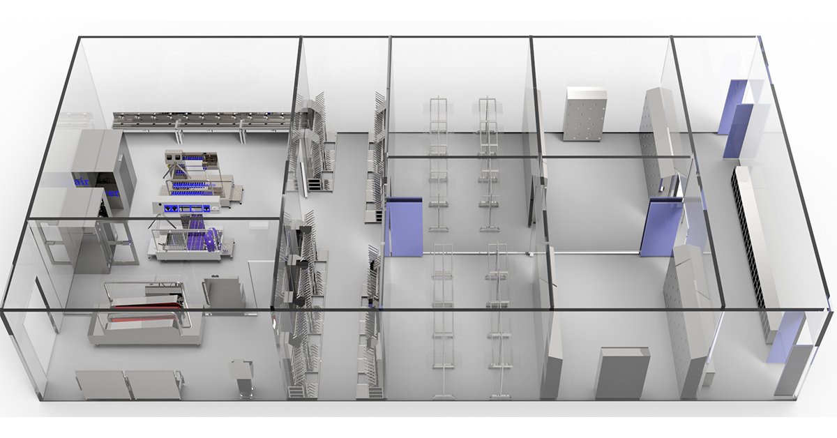 Henger GMP hygiene zone layout diagram with personnel flow and equipment placement