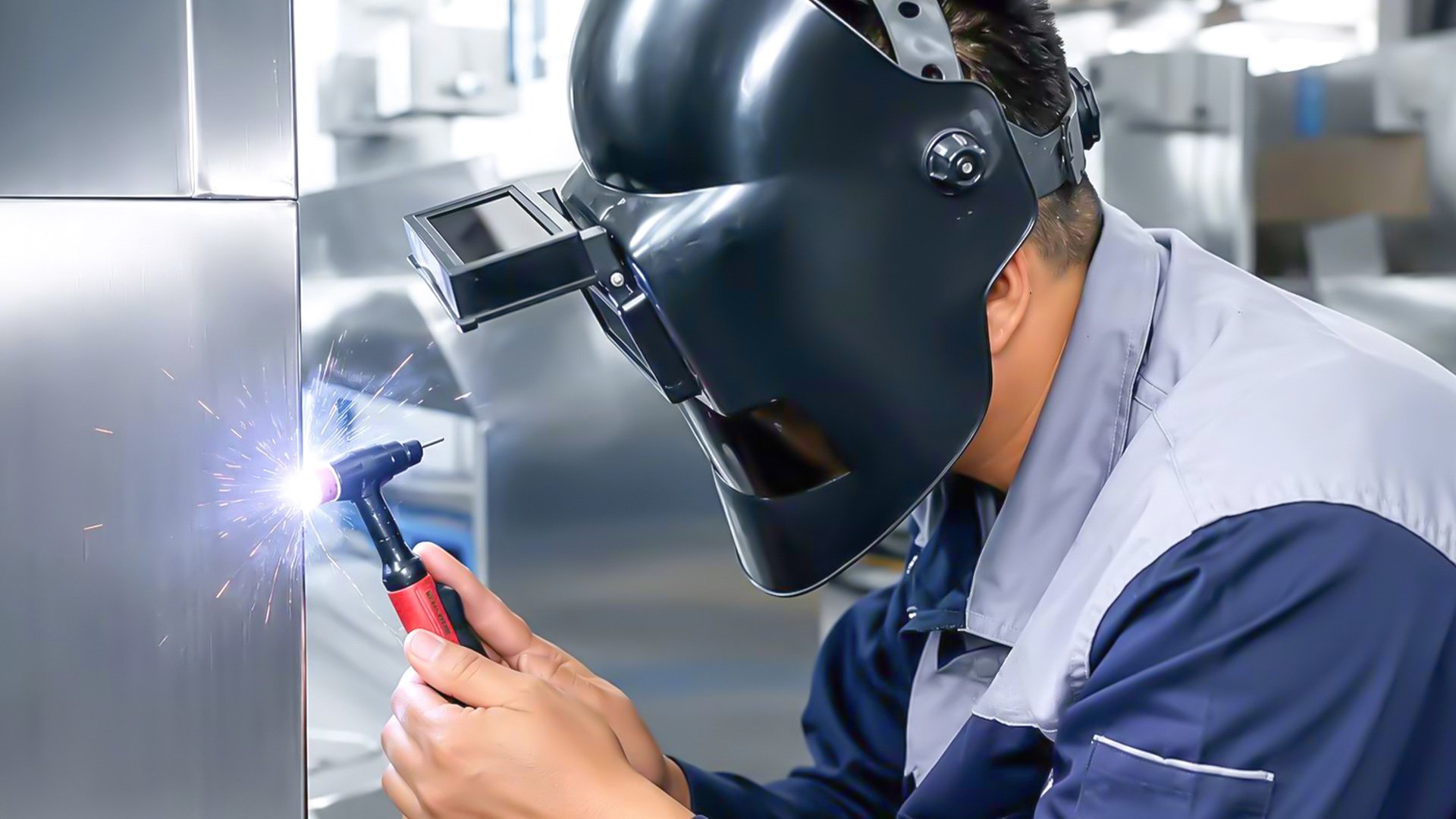Henger factory workshop real shot stainless steel fabrication and welding