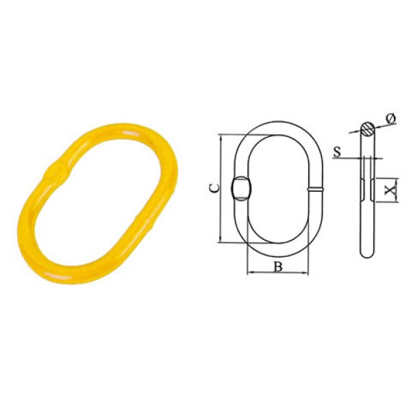 Eslabones maestros soldados con plano, tipo europeo