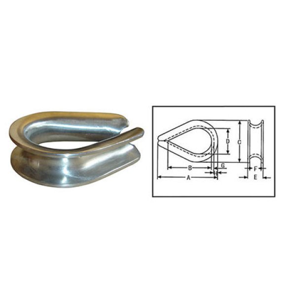 Guardacabos para cable de acero extra pesado H.D.G.