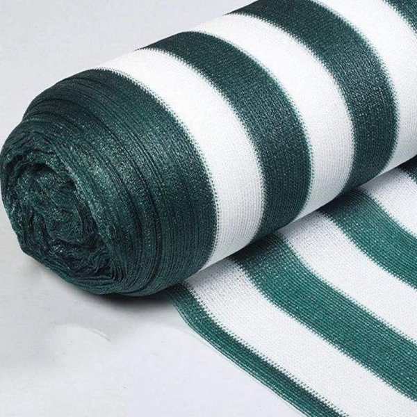 SHADING NET-GREEL AND WHITE STRIP
