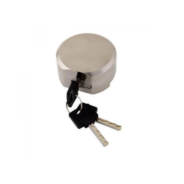 Round steel padlock with con