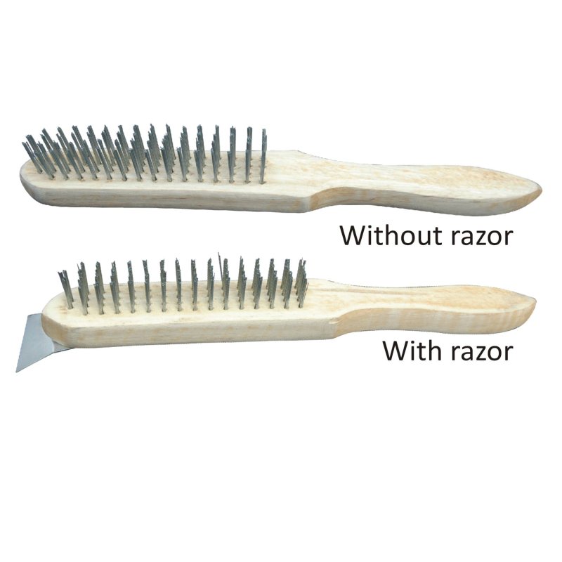STEEL WIRE BRUSH WITH WOOD HANDLE